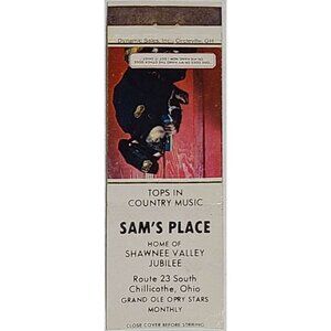 Vtg  Matchbook Cover Sam’s Place Chillicothe Ohio Monkey Chimp Policemen Photo